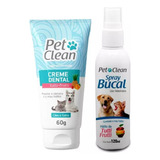 Pasta De Dente Cães + Enxaguante Spray Bucal Pet Clean