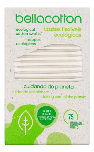 Hastes Flexíveis Ecológica Bellacotton Caixa 75 Unidades