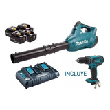 Combo Rotomartillo Xph01 +4 Pilas+ Soplador Dub362pt4 Makita