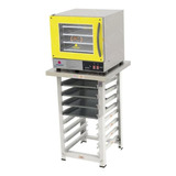 Forno Turbo Prp-004 Plus Digital 127v Amarelo+bancada+4forma