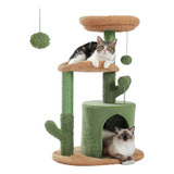 Torre Árbol Cactus Mueble Rascador Poste Gato Casa Juguete