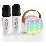 Mini Bluetooth Máquina De Karaoke Para Niños Con 2 Micrófono