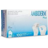 Guante Plus Latex Blanco No Esteril Ambiderm  Grandec/100