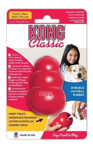 Kong Classic Portapasabocas Caucho Para Perro Raza Pequeña