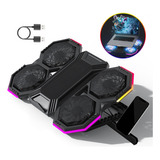  Base Laptop Con 6 Ventiladores Para Computadora Gamer Negro