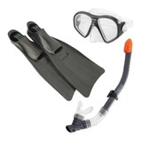 Set De Buceo Snorkel Careta Y Aletas Intex 55957 Original