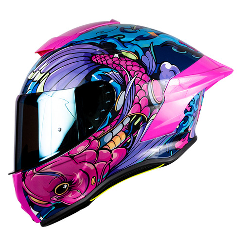 Casco Para Moto Integral Kov Koi Buster Koi  Rosa Brillante  Buster Koi Talla S 