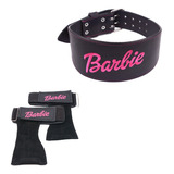 Faja Gimnasio Con Straps Barbie De Piel Gym Bordado Cinturon