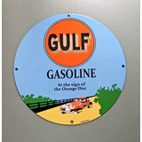 Cartel Vintage Gulf Enlozado Made In Usa_exkarg