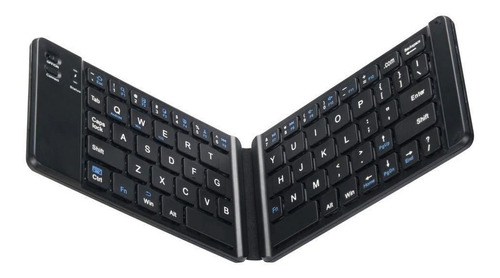 Teclado Portátil Dobravel Bolsa Sem Fio Compacto Bluetooth Cor De Teclado Preto