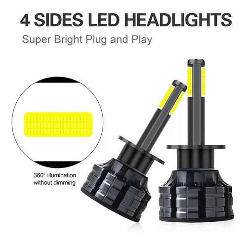 2 Bombillos Led H1 Luces Carro 4 Caras  20000 Lumens