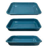 Set X3 Fuente Ensaladera Rectangular Enlozado Pettish Online