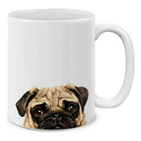 Taza Perro Cachorro Pug De Cerámica 11 Oz.