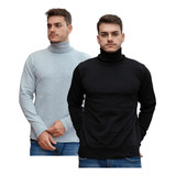 2 Blusas De Lã  Masculina Gola Alta De Frio Quentinha