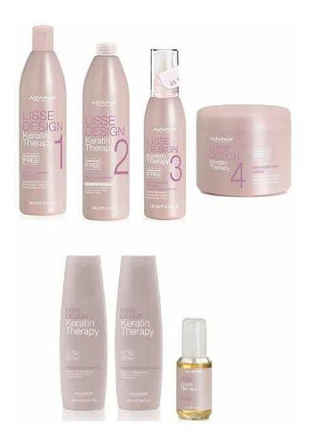 Kit Lisse Desing Keratin Alfaparf 4 Pasos+kit Mantenimiento