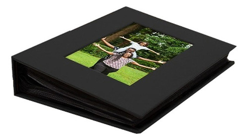 Álbum Fotográfico 10x15 P/200 Fotos Porta Retrato Na Capa Cor Preto