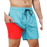 Traje De Baño Hombre 2 In 1 Shorts Para Playa Pantalones