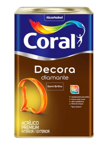 Tinta Semi Brilho Coral Diamante Cores Intensas Ano 2024 16l