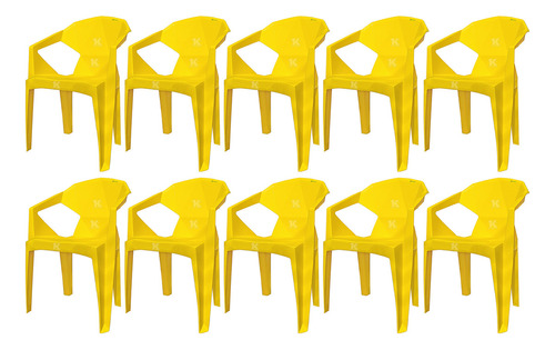 Kit 10 Cadeiras Diamond Poltrona Preta Área Lazer Até 182kg
