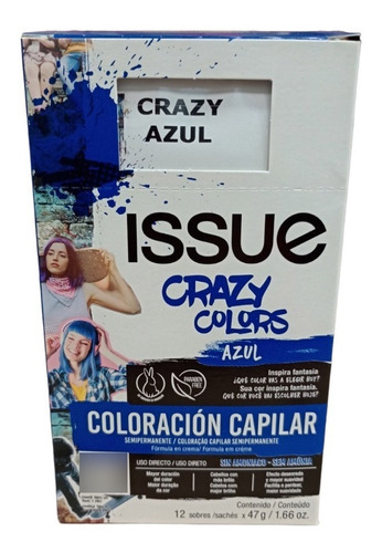 Color Fantasía Crazy Colors Issue Sachet X47g S/amoníaco X2u