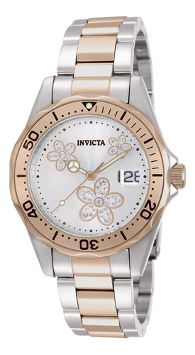 Reloj  12507 Para Mujer Esfera Plateada Y Cristal