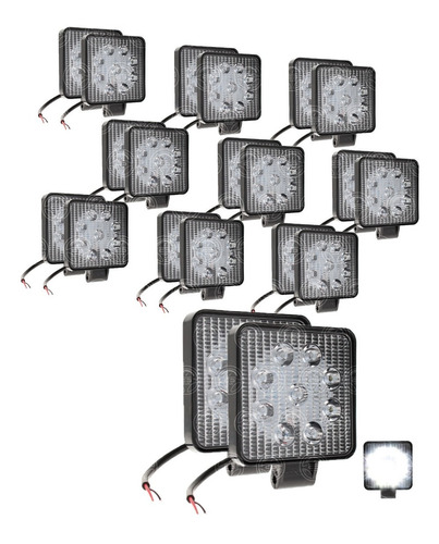 10 Par Faros 9 Led Estrobo Auxiliares 27w Jeep 4x4 12-24v F1