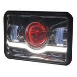 Fwefww Faros Led Cuadrados 4x6 Con Ojo De Demonio Rojo Drl