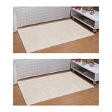 Jogo 2 Tapetes Passadeira Classic 50x100cm Creme Perola