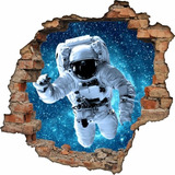 Adesivo Parede Infantil Astronauta Buraco 3d  1 Metro