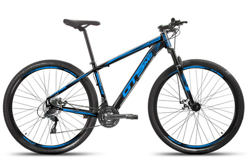 Bicicleta Aro 29 Gts Pro M5 Intense 24 Marchas Freio A Disco Cor Preto/azul Tamanho Do Quadro 21