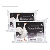 Kit Dois Travesseiros Antialérgico Toque Suave Pluma Ganso 