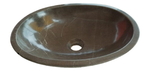 Lavabo Ovalin Tipo Ovalo De Mármol Gris 45 X 35