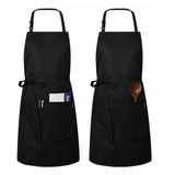 Delantal Negro Impermeable Para Restaurante Chef 2 Piezas