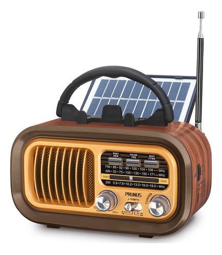 Prunus J-150 - Radio Pequena Retro Vintage Bluetooth, Radio