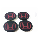 Centros De Llantas Honda Civic Exs Lxs Color Negro Logo Rojo