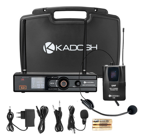 Microfone Sem Fio Kadosh K501h Headset Uhf Bodypack Pro Nfe