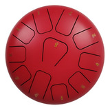 Steel Tongue Drum 8 Pulgadas 11 Tonos Rojo Meditacion