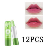 12pcs Aloe Vera Cambio De Color Lápiz Labial Bálsamo Gelatin