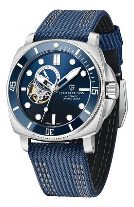 Relógio Automático Pagani Design Azul Safira 200m Máq. Seiko