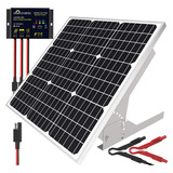 Kit De Panel Solar De 50w/12v, Cargador De Batería Sol...