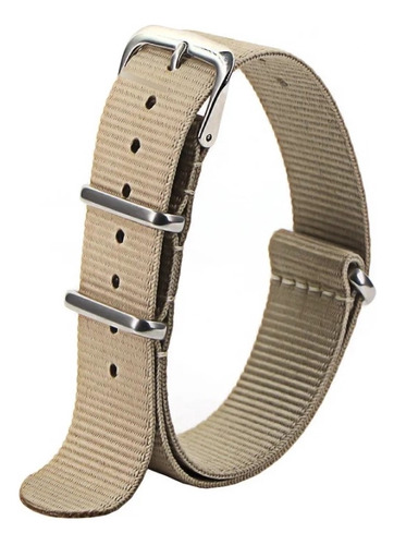 Pulseira 22mm De Nylon Work Compatível Com Ticwatch Gth 2 Cor Creme