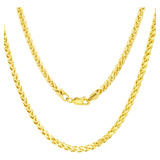 Cadena Espiga Oro 14k Kilates 60cm 3mm Italiano Unisex Color Amarillo