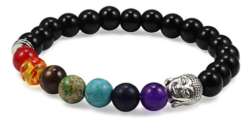 Pulsera Buda Cuarzo Onix 7 Chakras + Estuche Gamushop