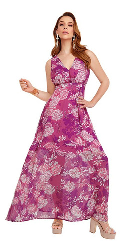 Vestido Estampado Florar Maxidress Cklass Mujer 93026