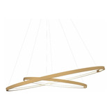 Lampara Colgante Led 2 Anillos 44/60cm 66w Oro Moderno Luces