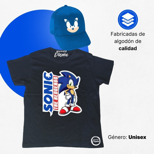 Polera De Niño Sonic The Hedgehog + Jockey Rostro