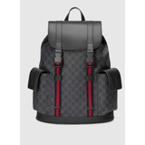 Mochila Gg Supreme Black Gucci 100% Autentica