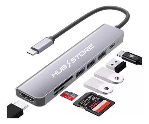 Adaptador Usb C Hub Para Macbook Pro Air Hdmi 4k 