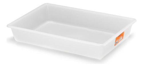 Kit 10 Bandejas Plásticas Para Açougue Multiuso 7,5 L Pleion Cor Branco