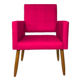 Kit 4 Poltronas Decorativas Isa Suede Cores Vazada Pé Palito Reforçadas Sala Quarto Escritório Consultorio Cadeira Puff Cor Pink Desenho Do Tecido Suede Liso